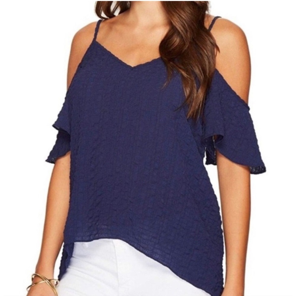 Lilly Pulitzer navy cold shoulder top size small